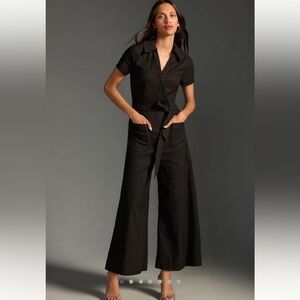 Anthropologie The Colette Wrap Jumpsuit by Maeve in Black Size 4 NWT